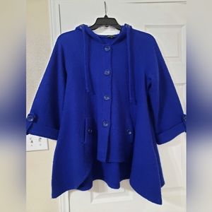 For Cynthia Women's Hooded Jacket Blue. Medium